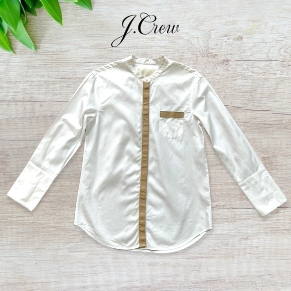 J.Crew Thomas Mason leather trim tunic top *shop@iamwarrior - Picture 5 of 11